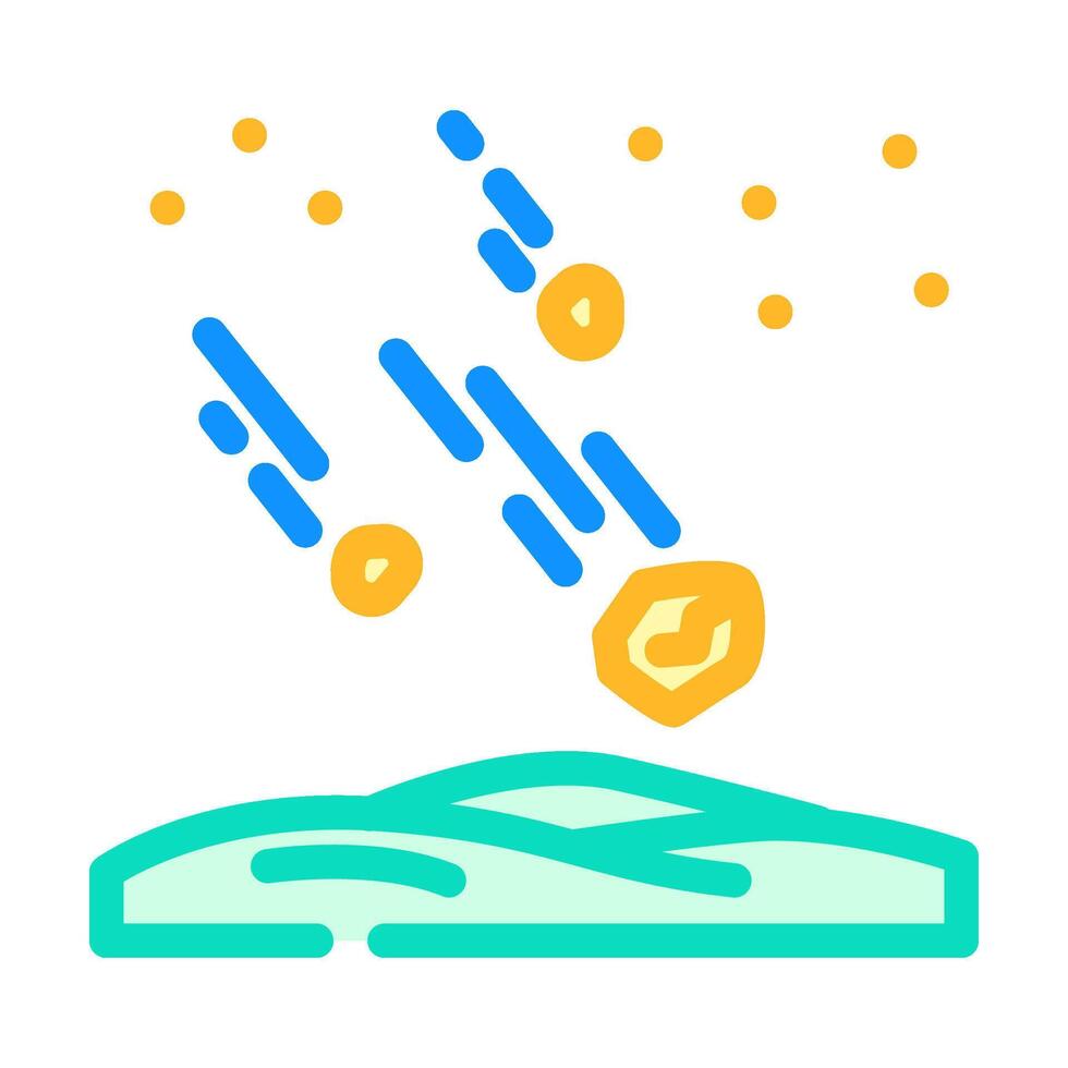 meteor shower natural phenomena color icon illustration vector
