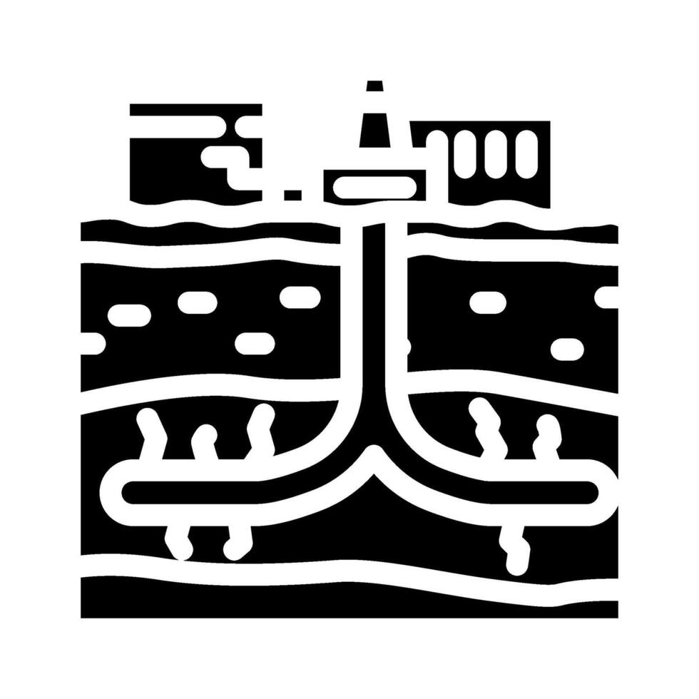 hydraulic fracturing oil industry glyph icon illustration vector