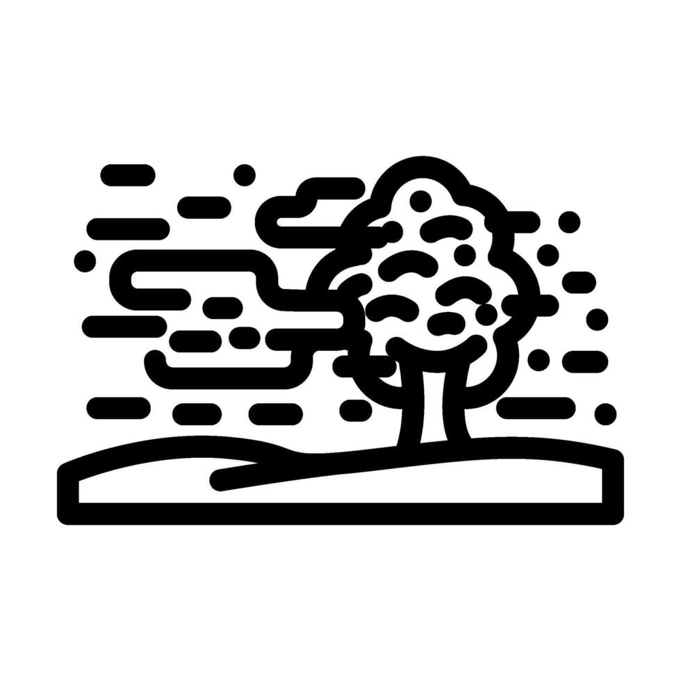 fog natural phenomena line icon illustration vector