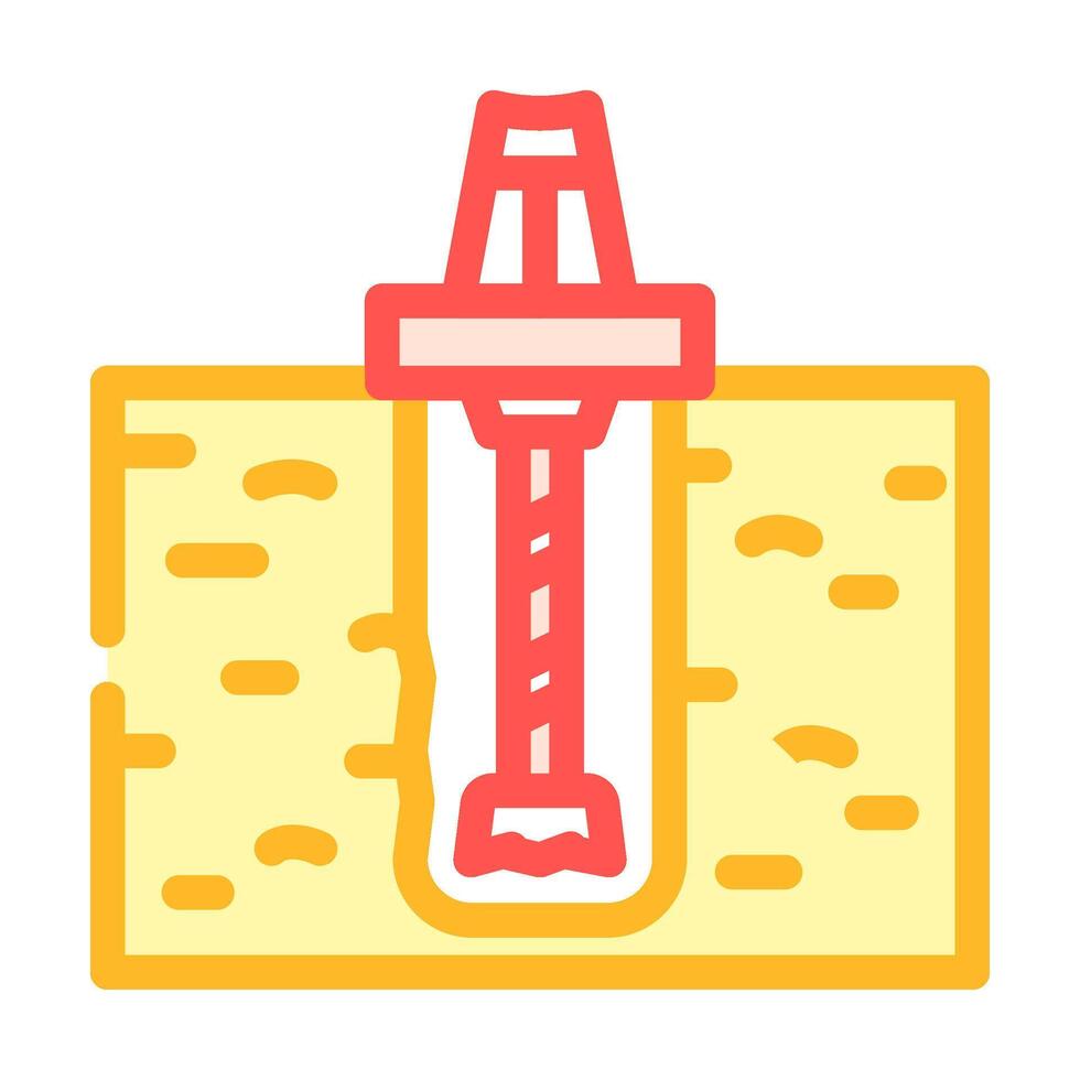 onshore drilling oil industry color icon illustration vector