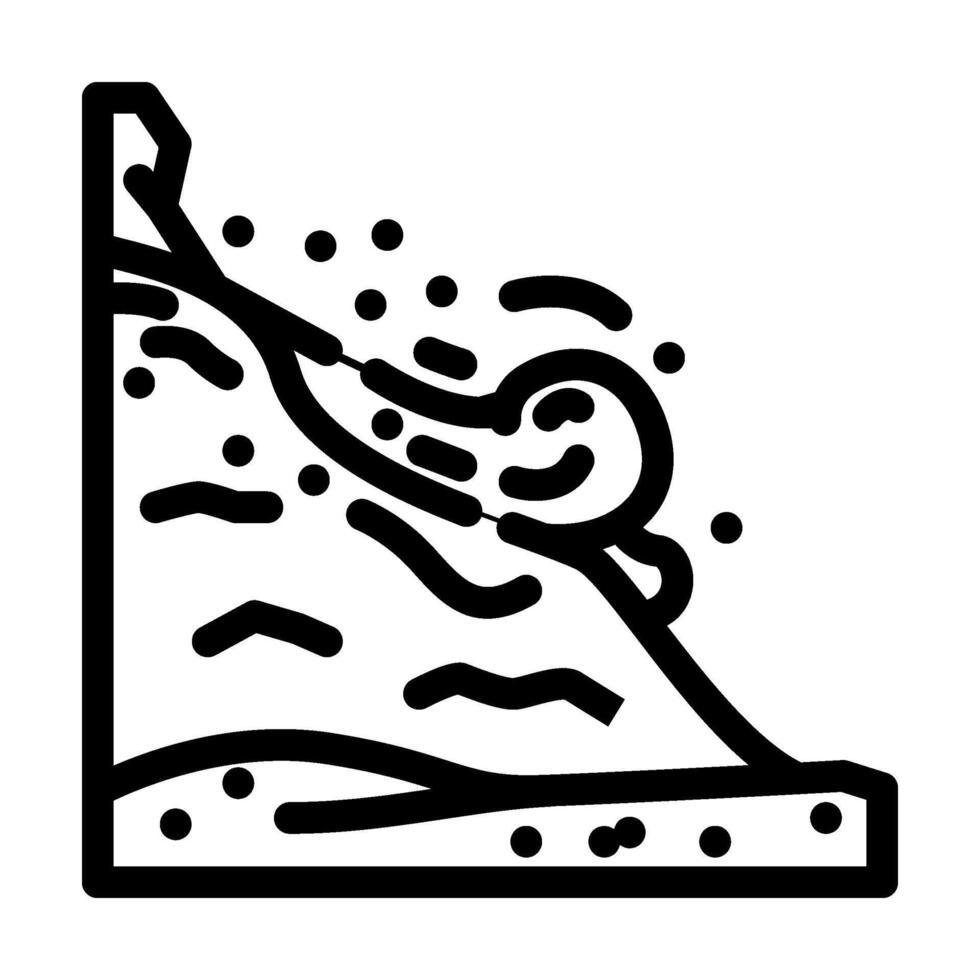 avalanche natural phenomena line icon illustration vector
