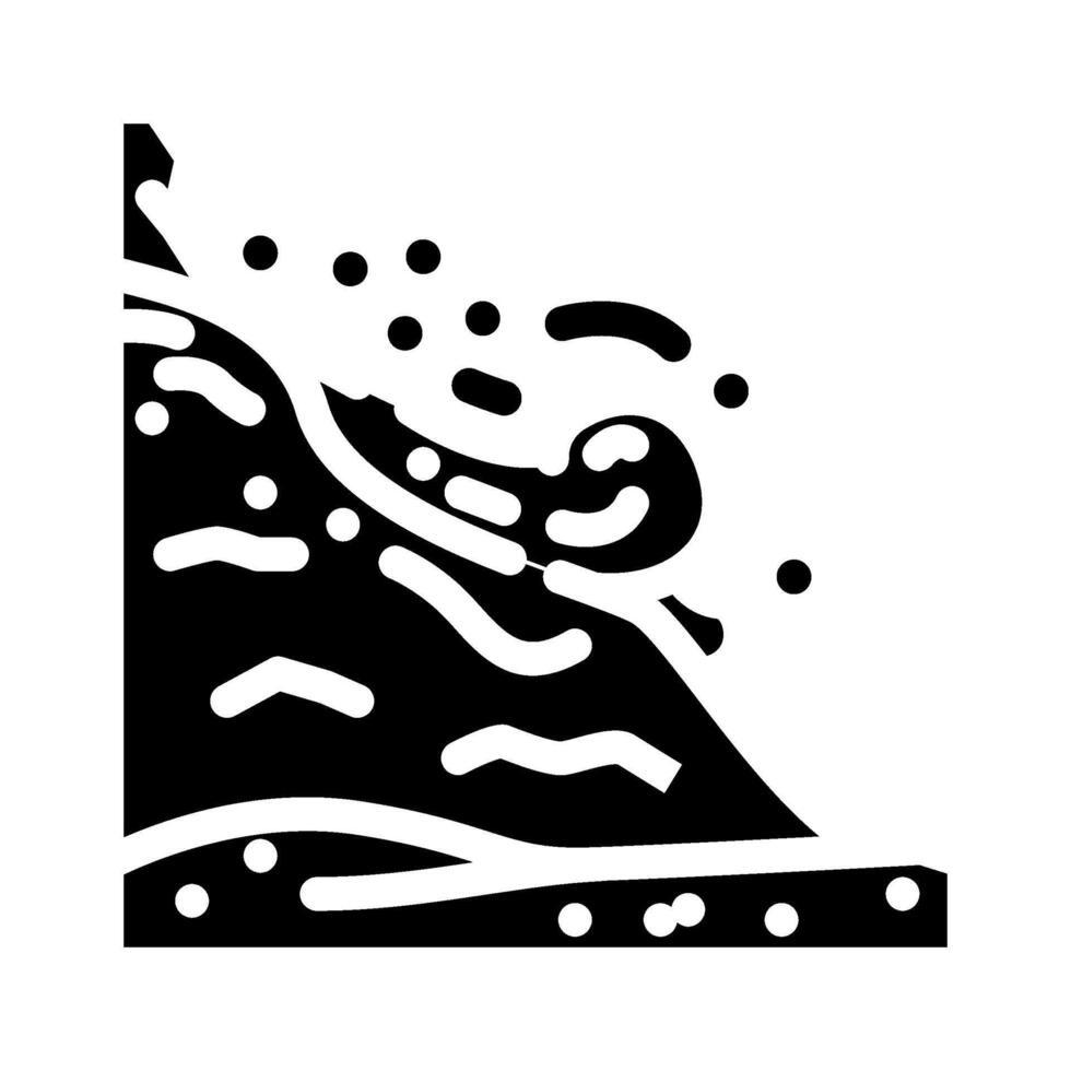 avalanche natural phenomena glyph icon illustration vector