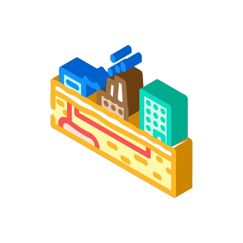 infrastructure geothermal energy isometric icon illustration vector