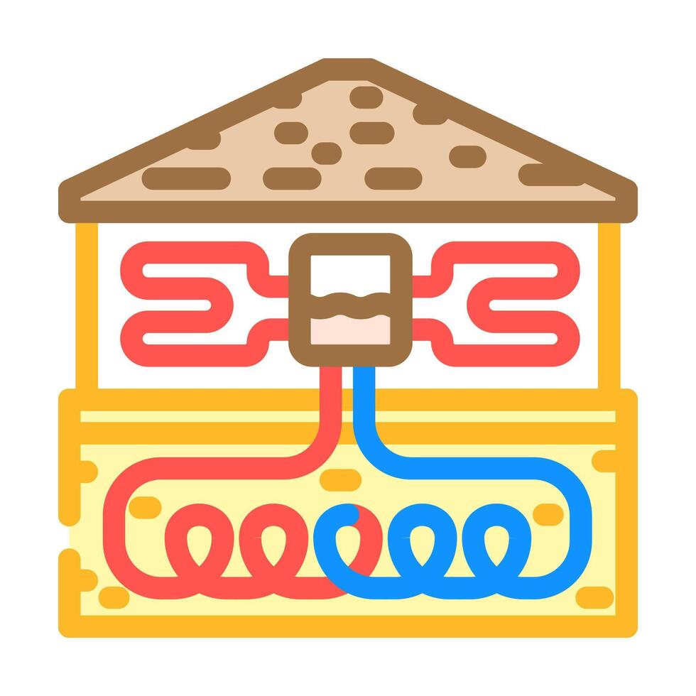 heat exchange geothermal energy color icon illustration vector