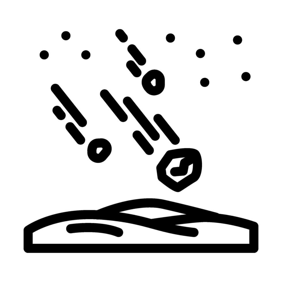 meteor shower natural phenomena line icon illustration vector