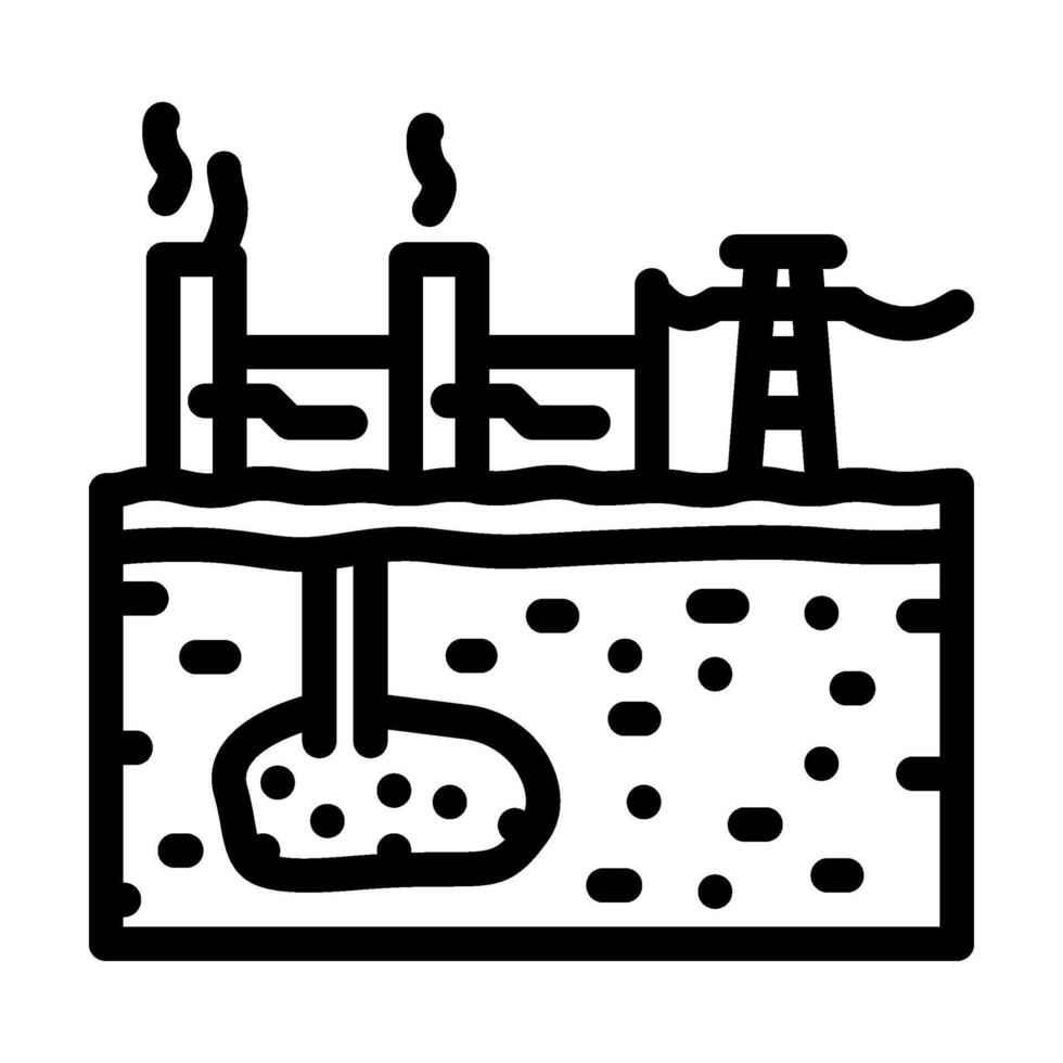 power station geothermal energy line icon illustration vector