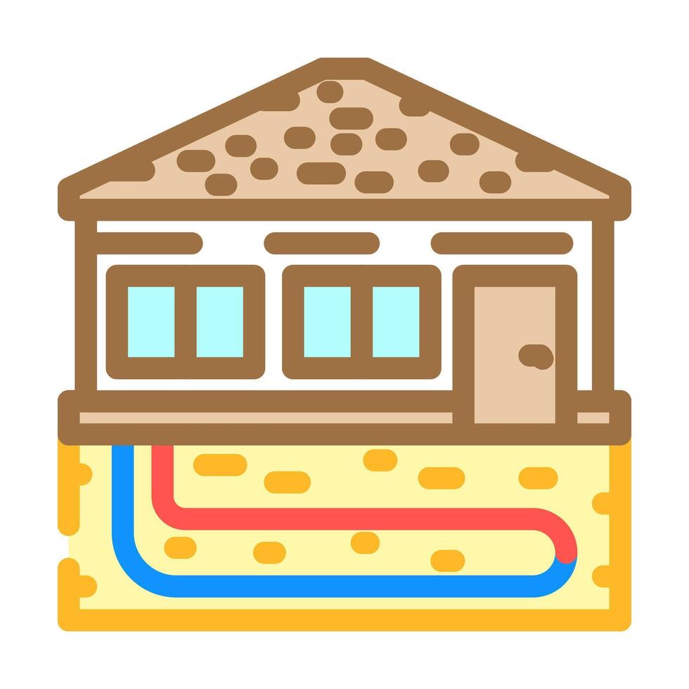 heating geothermal energy color icon illustration vector