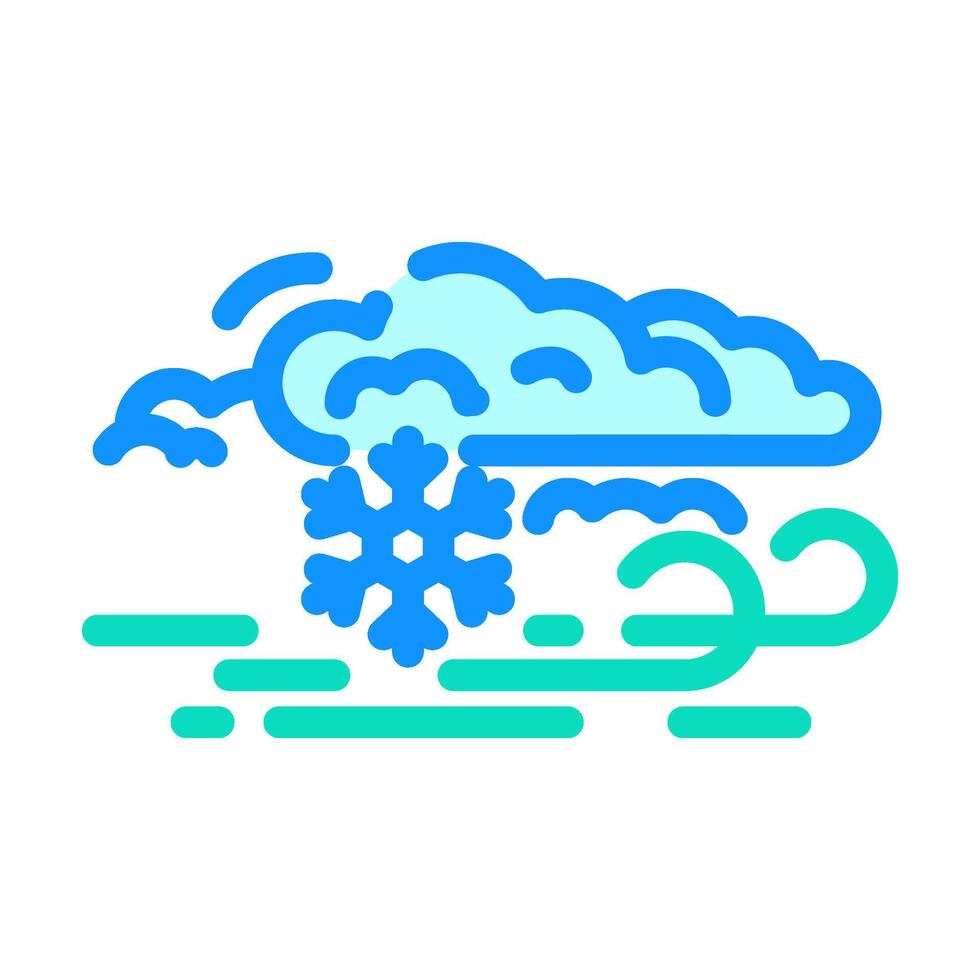 blizzard natural phenomena color icon illustration vector