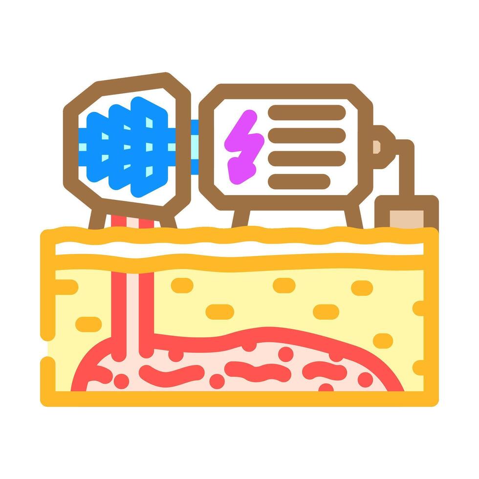 electricity geothermal energy color icon illustration vector