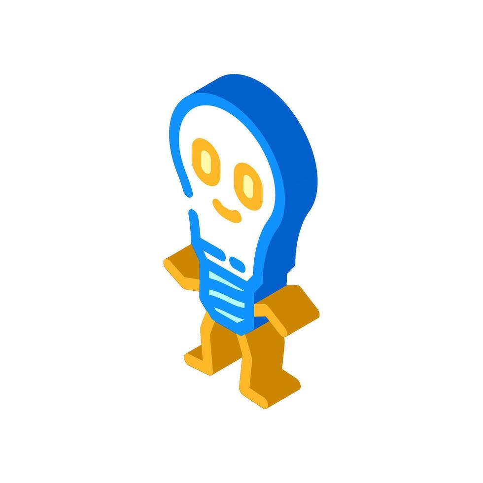 light bulb character energy isometric icon illustration vector