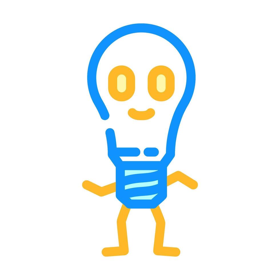 light bulb character energy color icon illustration vector