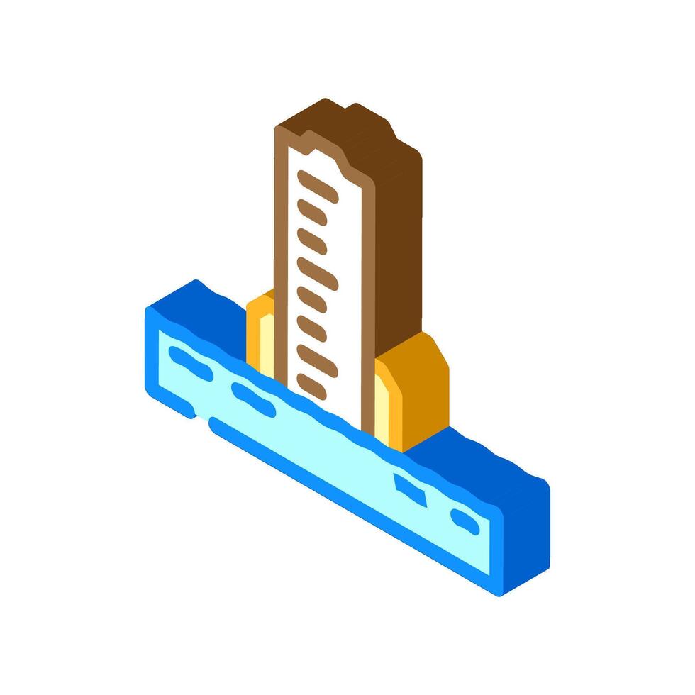 flood gauge disaster isometric icon illustration vector