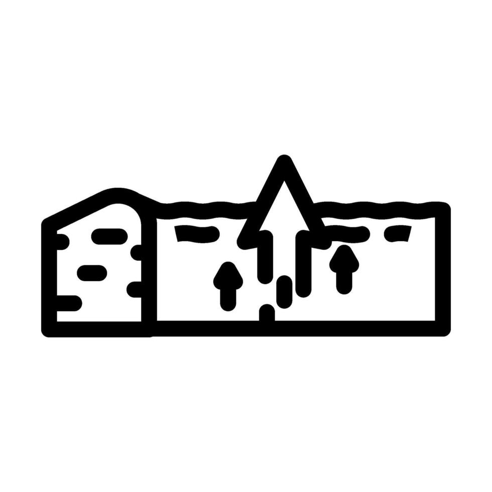 rising water disaster line icon illustration vector