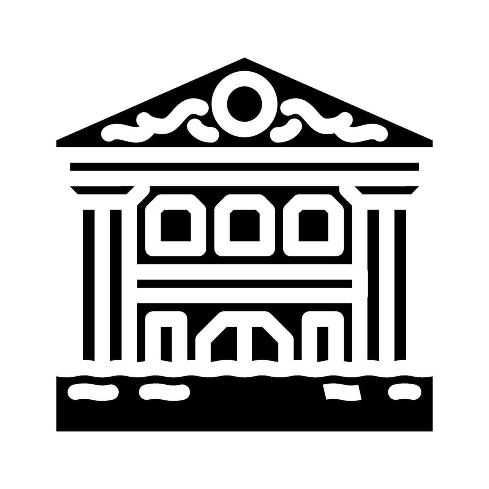 flooded building disaster glyph icon illustration vector
