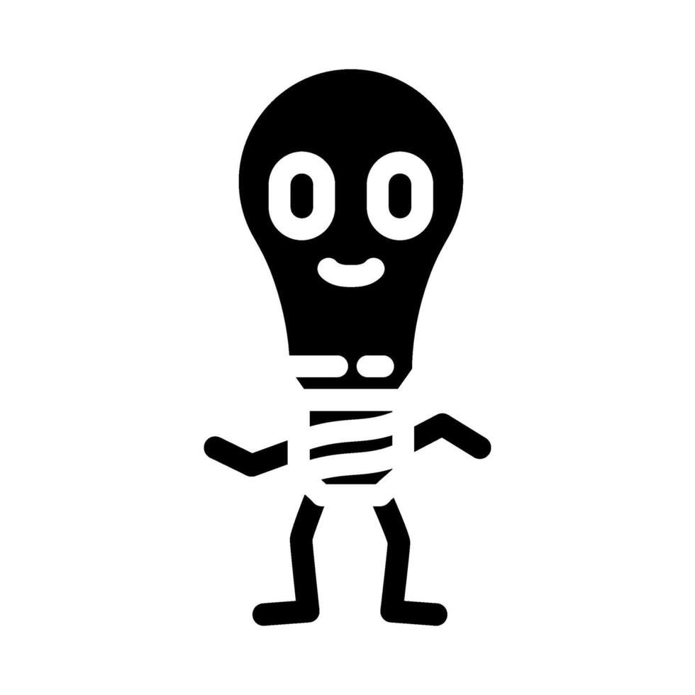 light bulb character energy glyph icon illustration vector