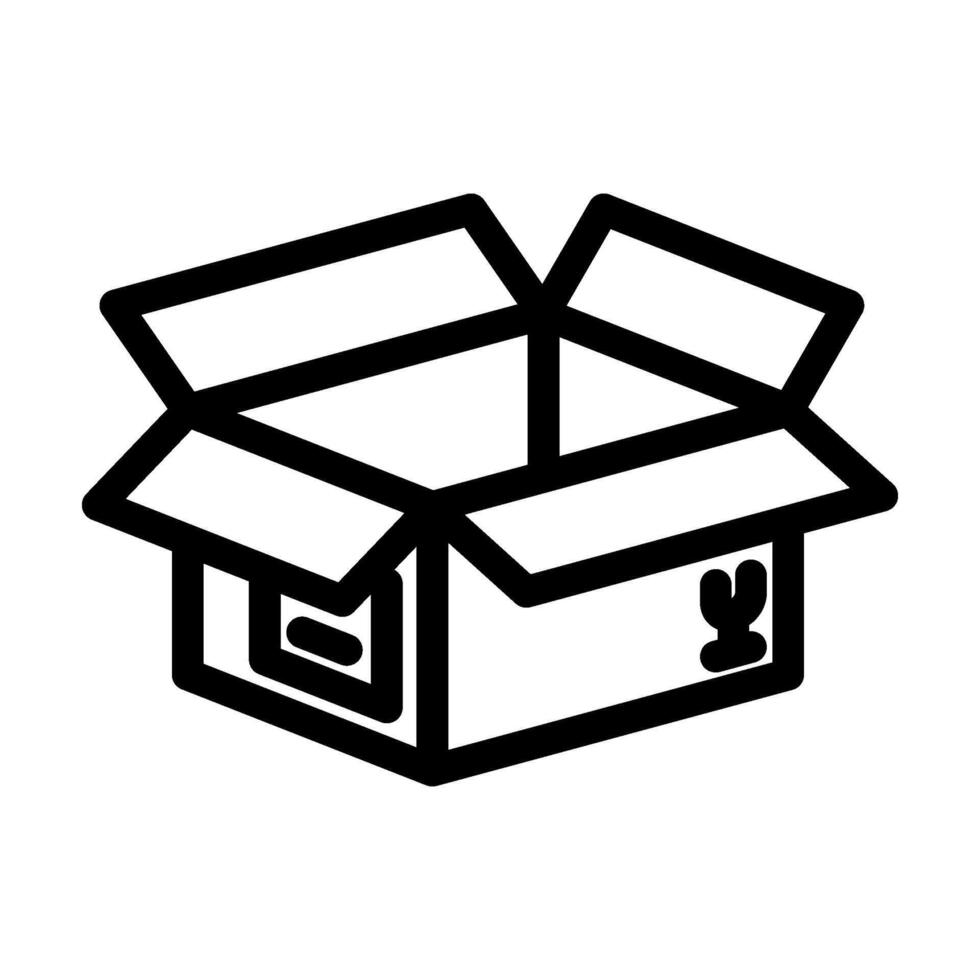 box cardboard packaging line icon illustration vector