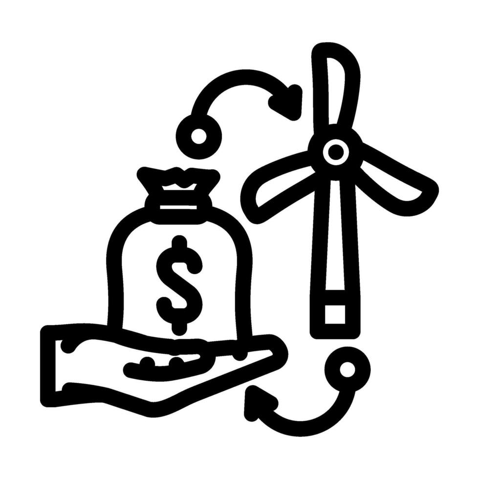 renewable credit energy conservation line icon illustration vector