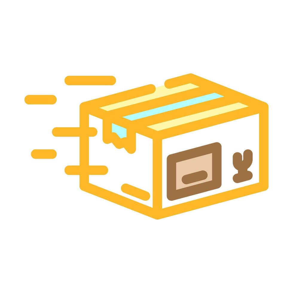 shipping box cardboard packaging color icon illustration vector