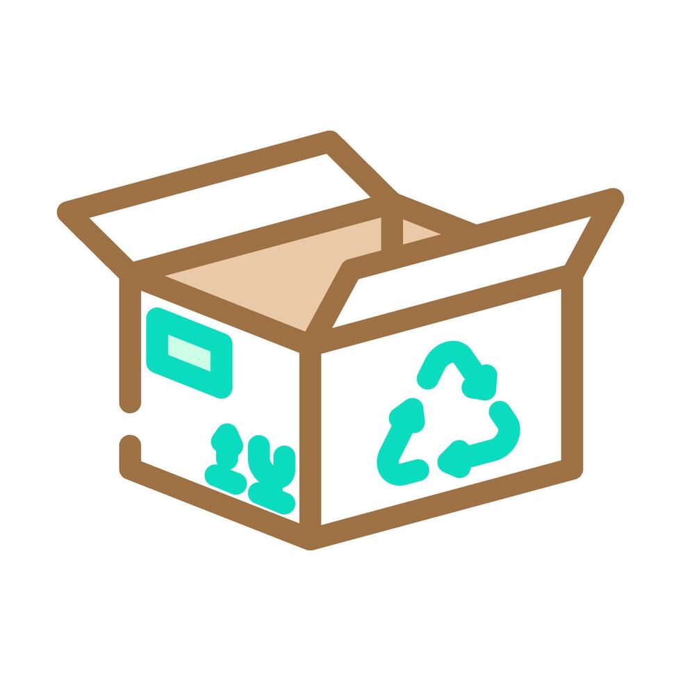 reusable box cardboard packaging color icon illustration vector