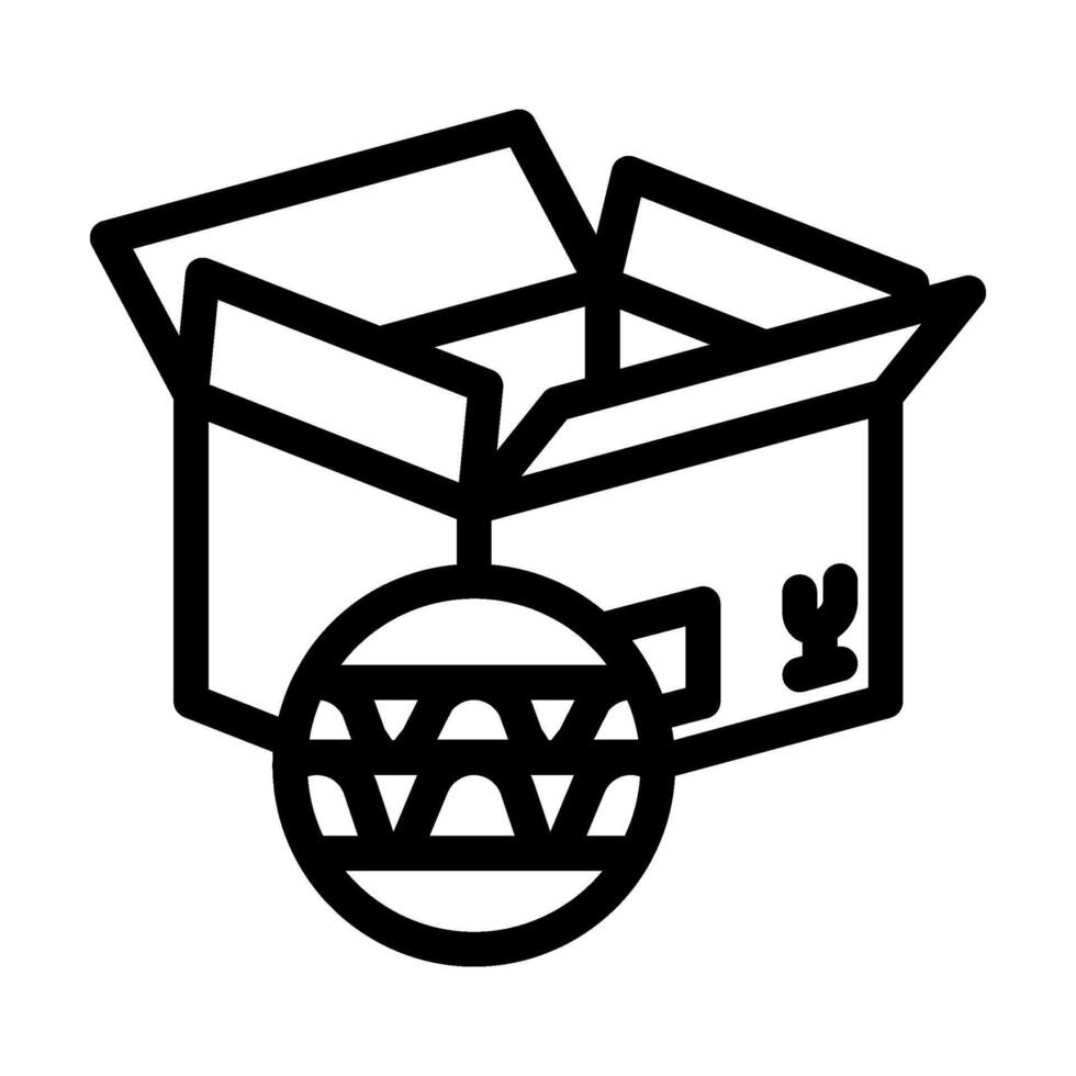 corrugated box cardboard packaging line icon illustration vector