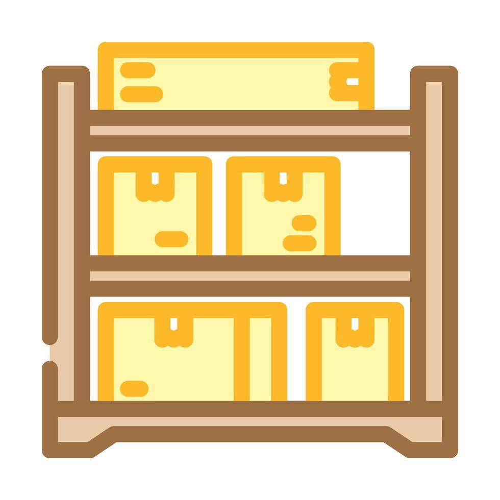 shelf box cardboard packaging color icon illustration vector