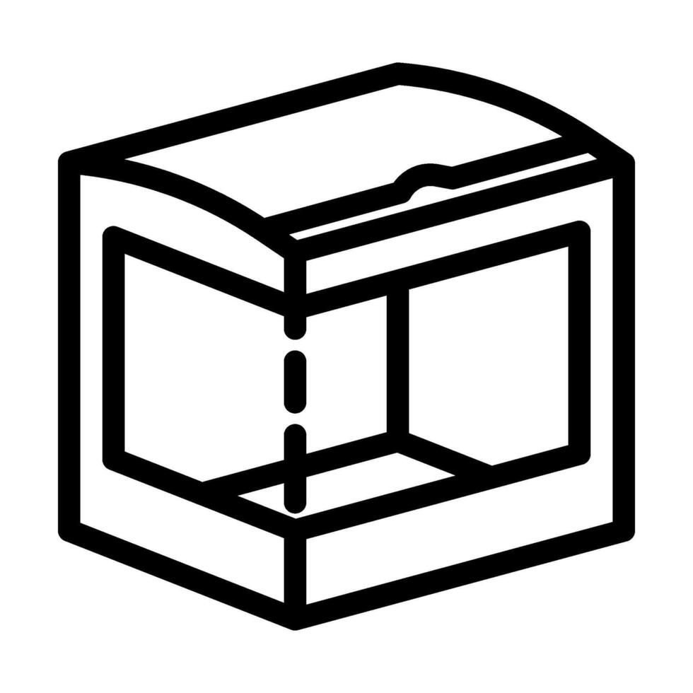 box with window cardboard packaging line icon illustration vector