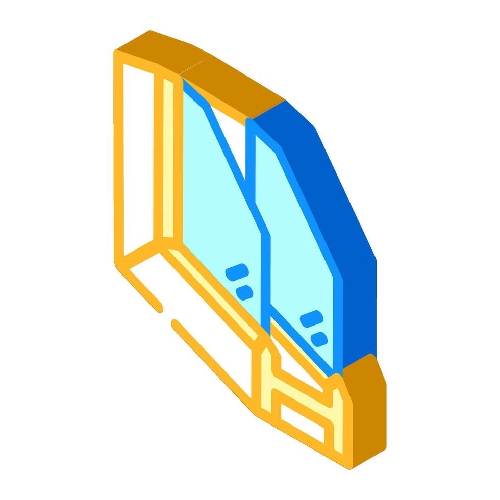 double pane windows energy conservation isometric icon illustration vector