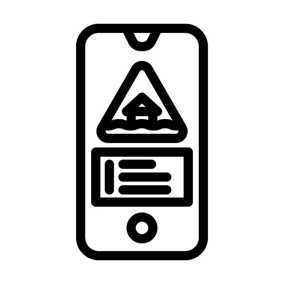 emergency flood warning line icon illustration vector
