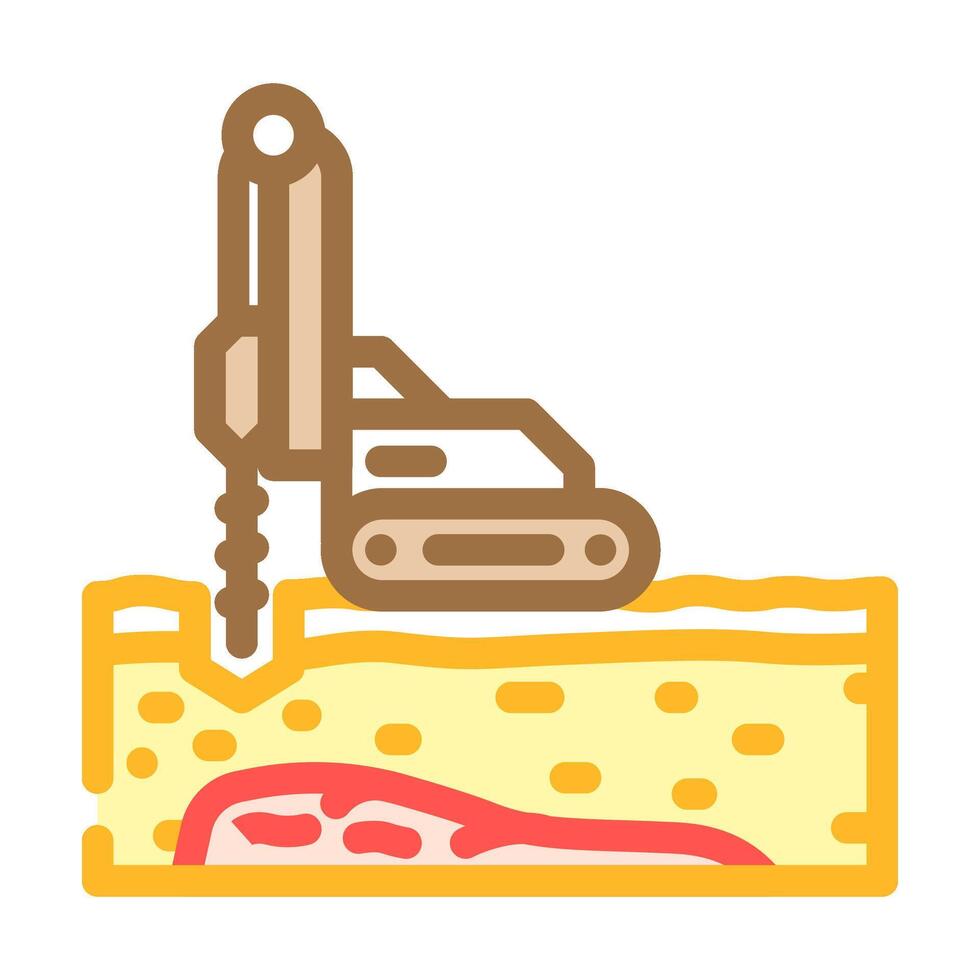 drilling geothermal energy color icon illustration vector