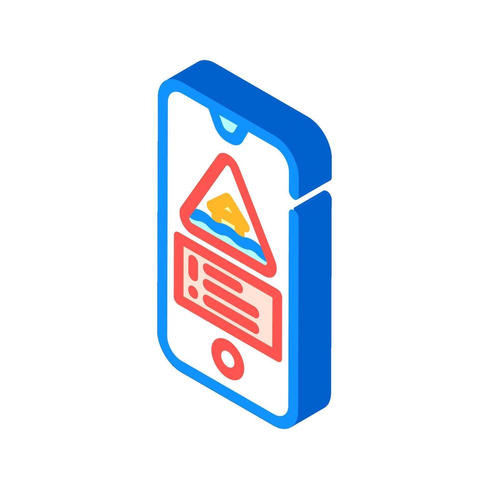 emergency flood warning isometric icon illustration vector