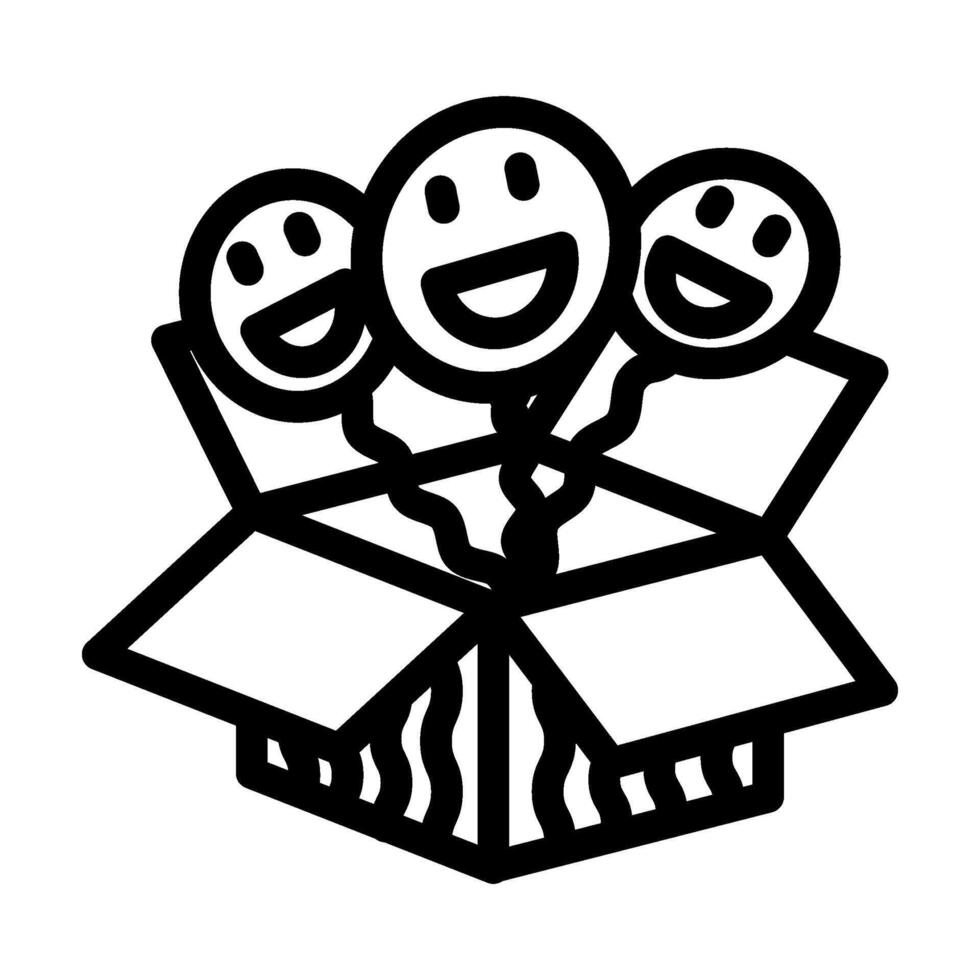 pop up box cardboard packaging line icon illustration vector