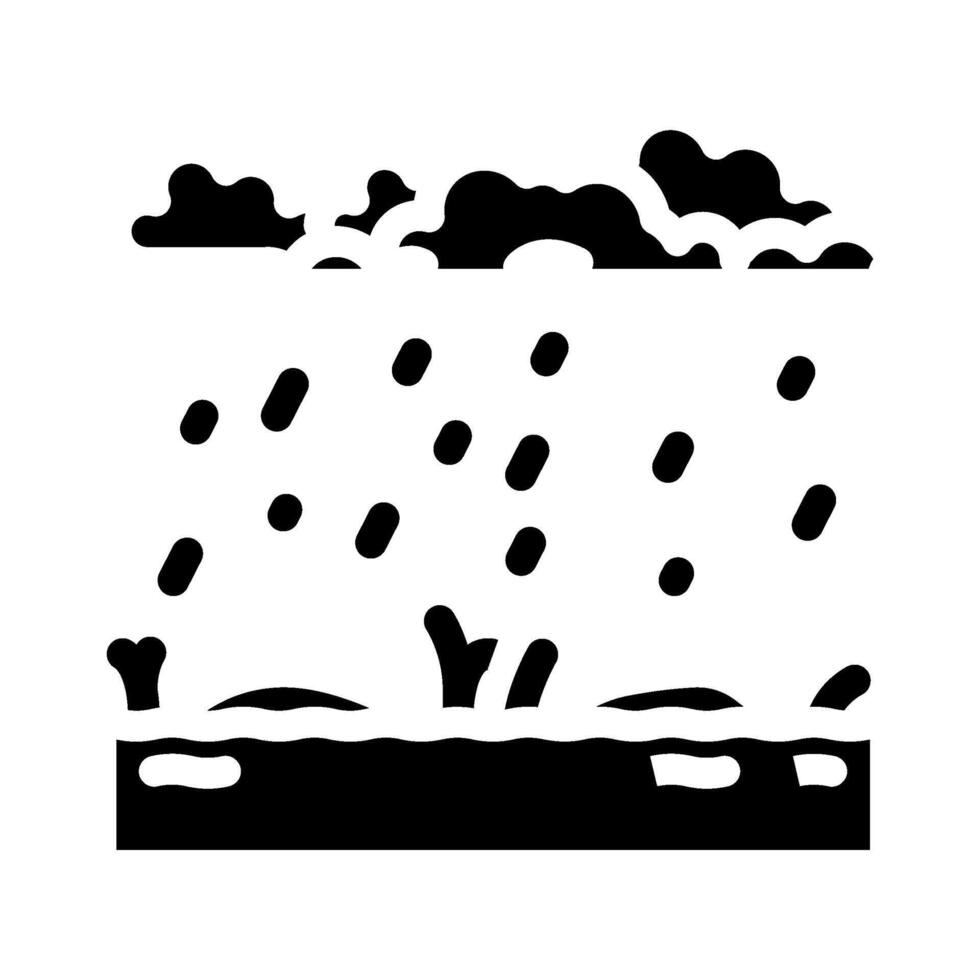 waterlogged ground disaster glyph icon illustration vector