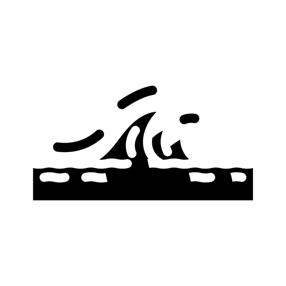 water waves disaster glyph icon illustration vector