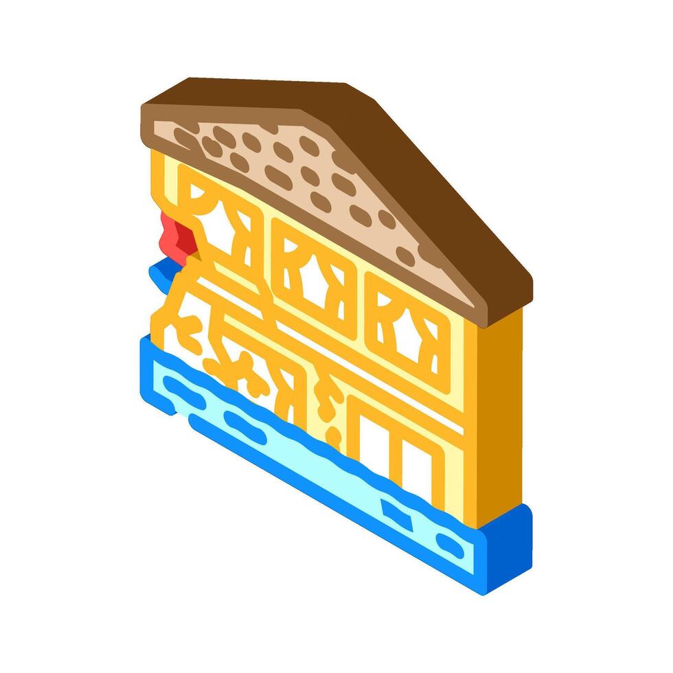 water damage disaster isometric icon illustration vector