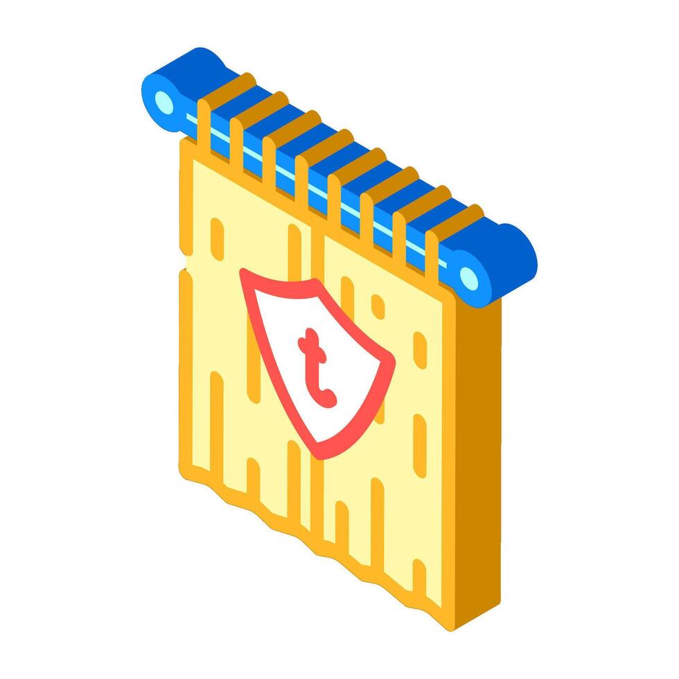 thermal curtains energy conservation isometric icon illustration vector