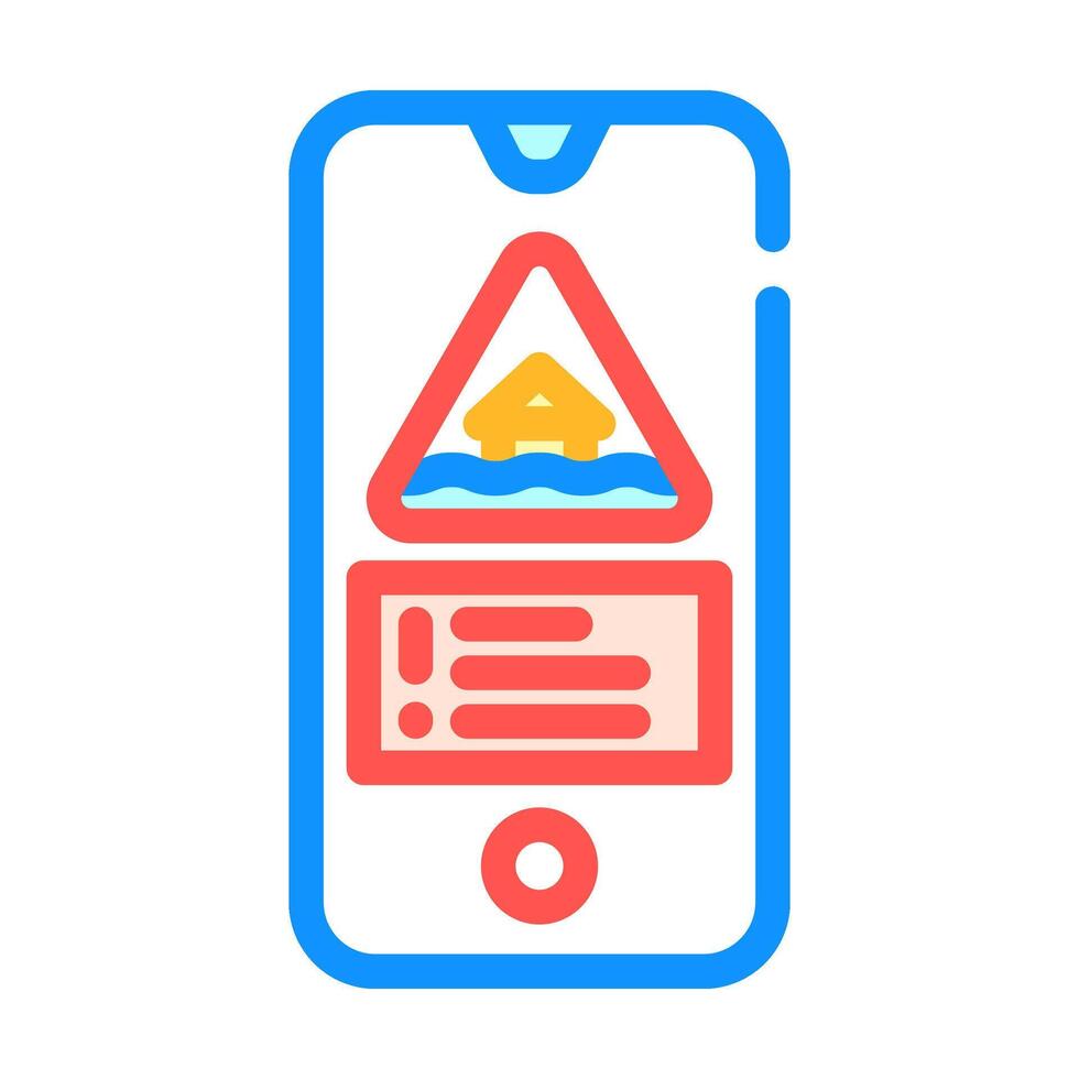 emergency flood warning color icon illustration vector