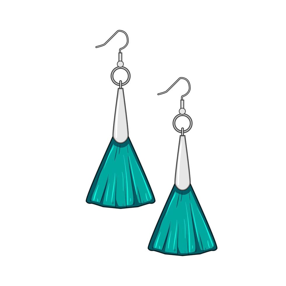 style tassel earrings cartoon illustration vector