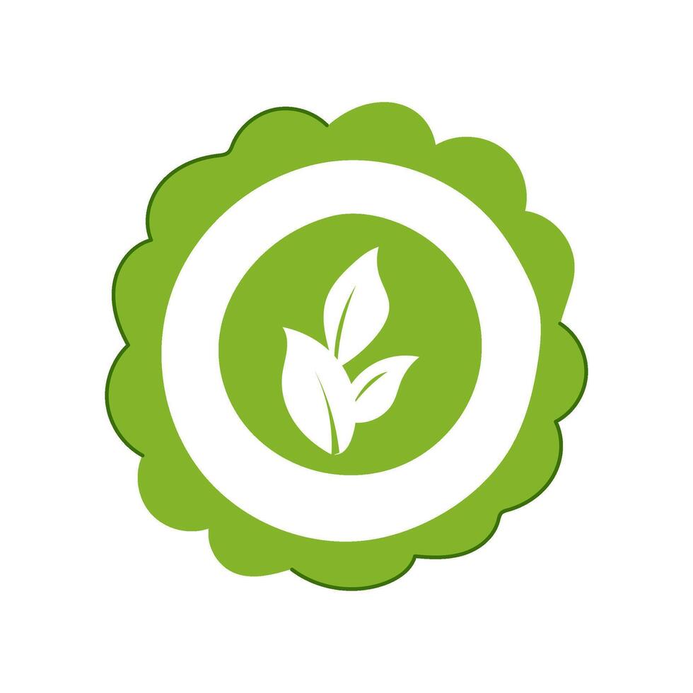 organic vegan product label cartoon illustration vector
