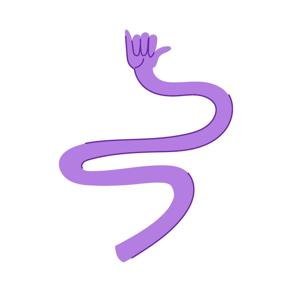 surreal twisted hands cartoon illustration vector