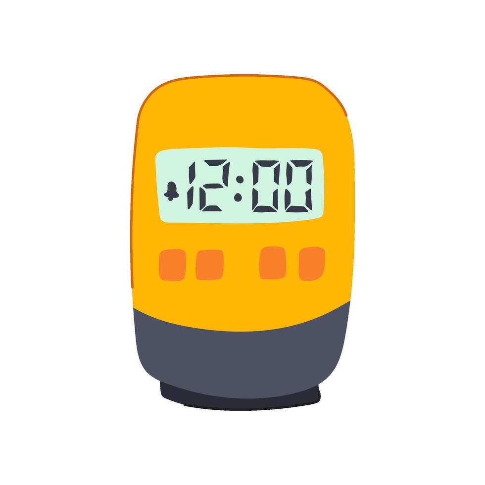 portable travel alarm clock cartoon illustration vector