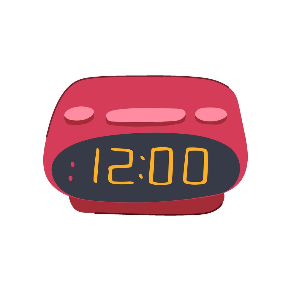 analog travel alarm clock cartoon illustration vector