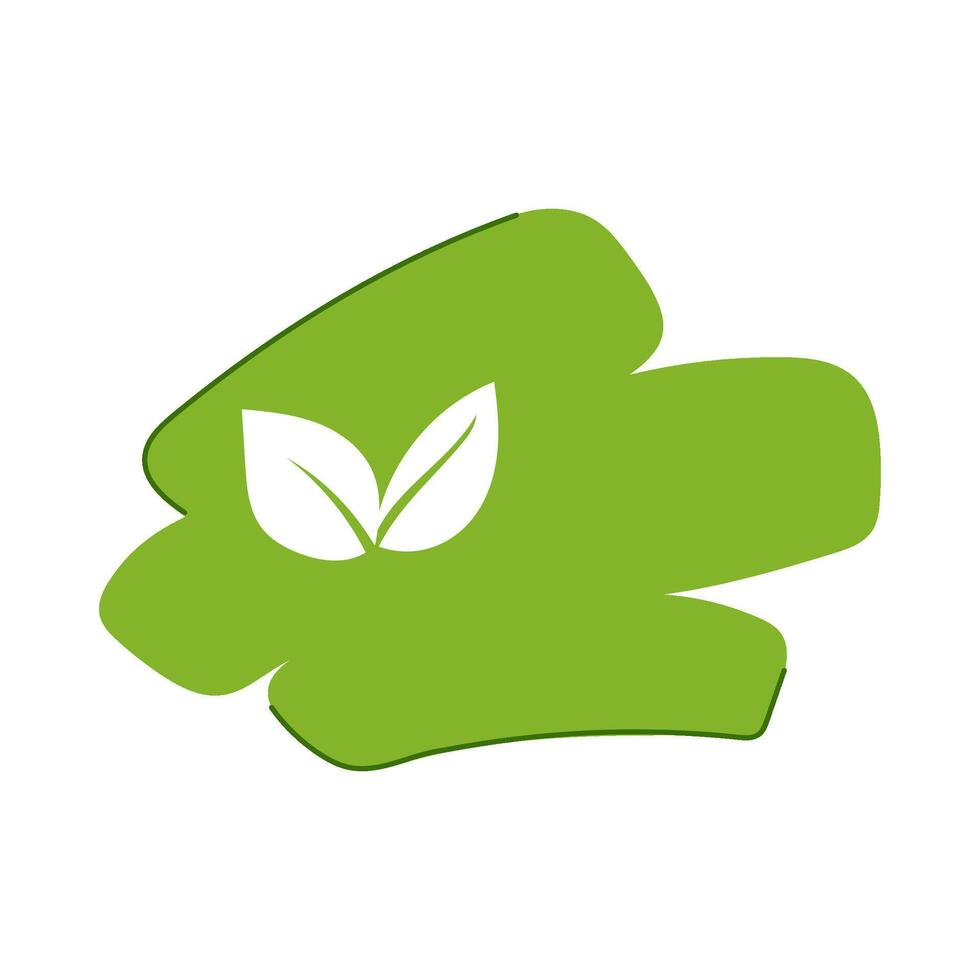 plant vegan product label cartoon illustration vector
