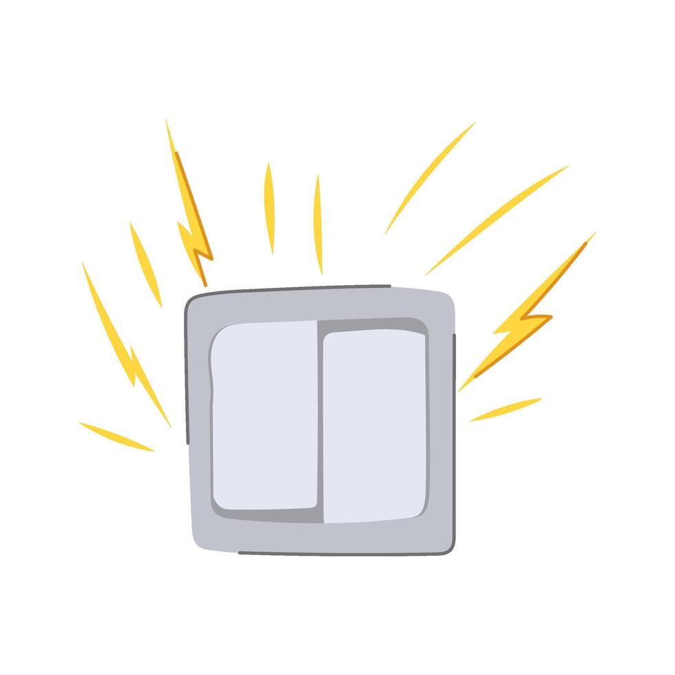 overload short circuit fire cartoon illustration vector