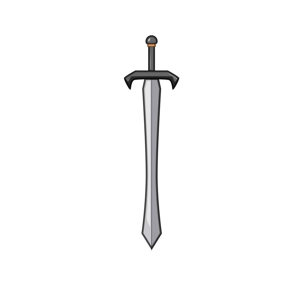 chivalry sword knight cartoon illustration vector