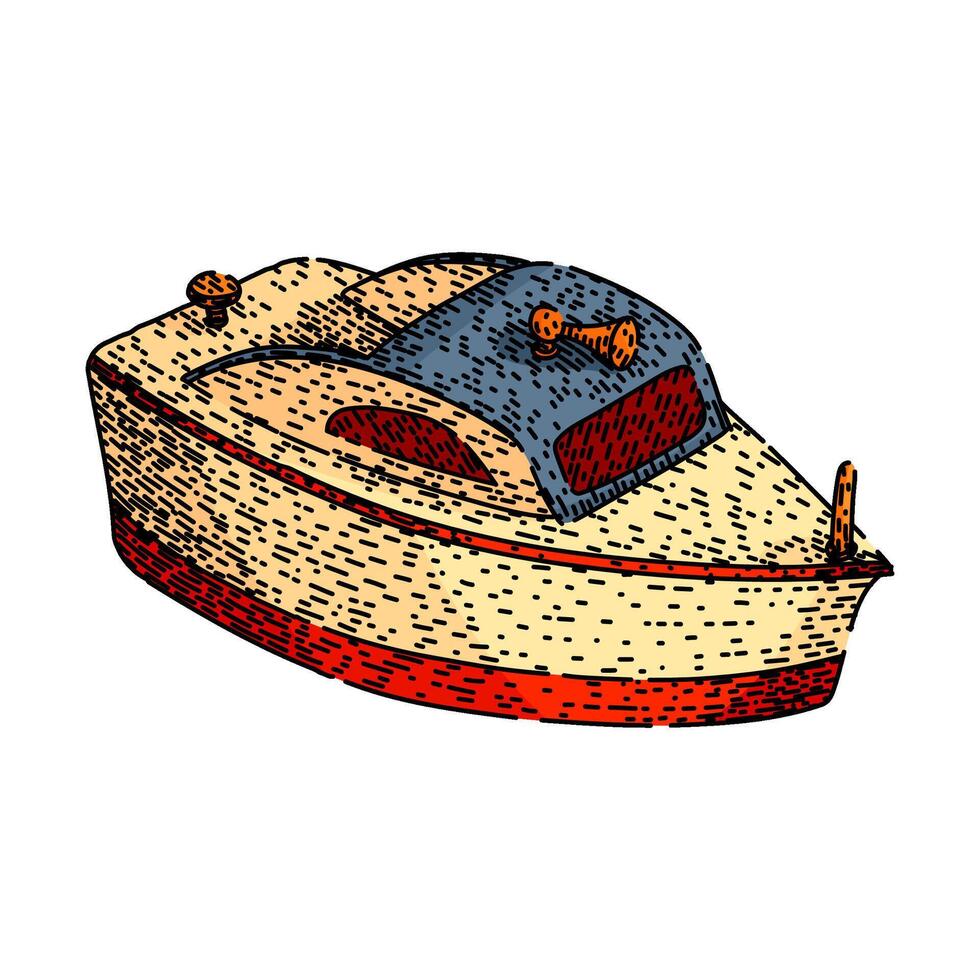 kayak toy boat sketch hand drawn vector