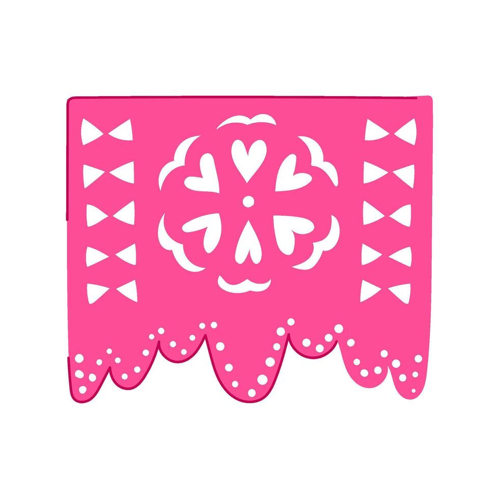 handmade papel picado cartoon illustration vector