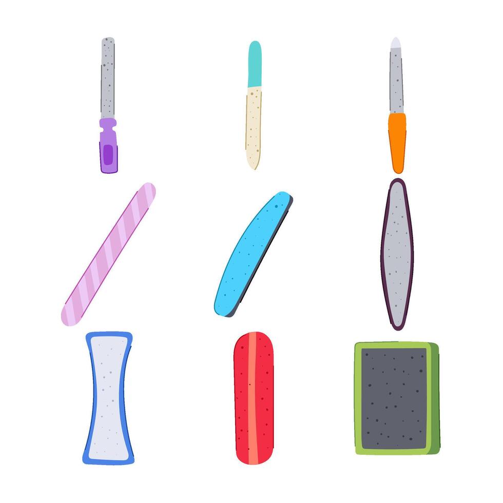 nail file set cartoon illustration vector