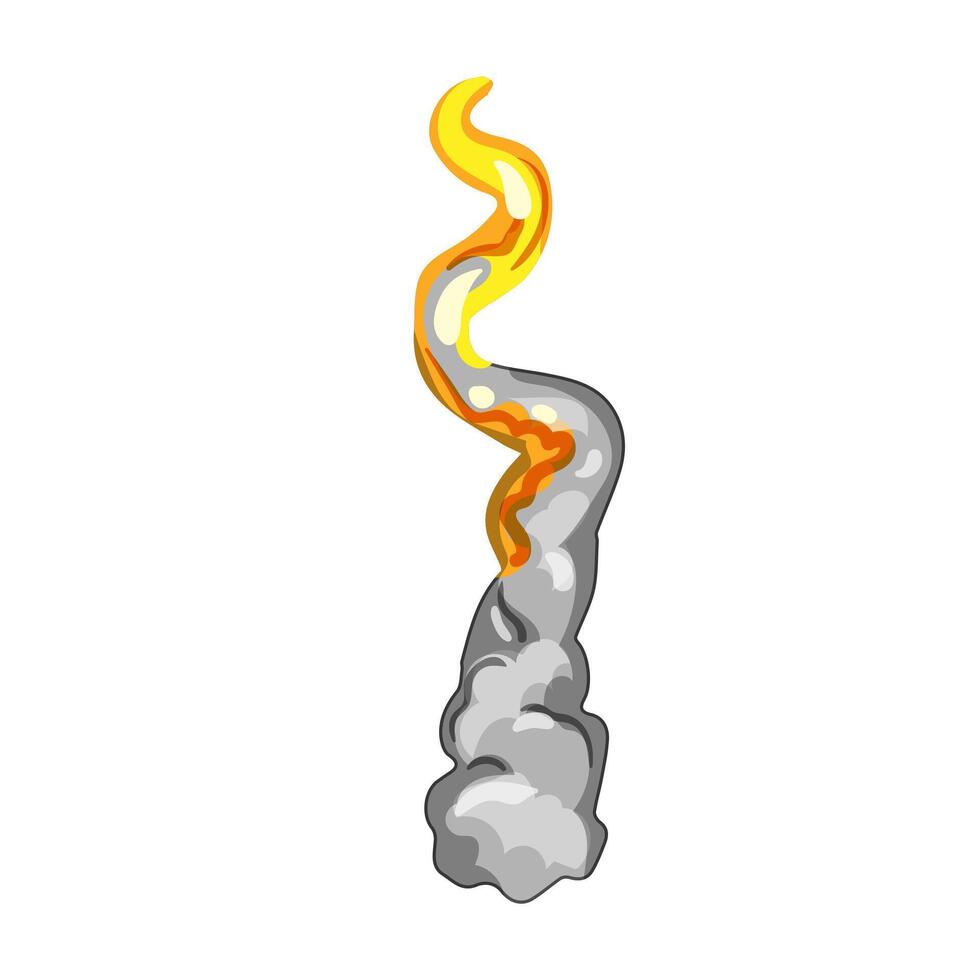exhaust rocket fire trail cartoon illustration vector