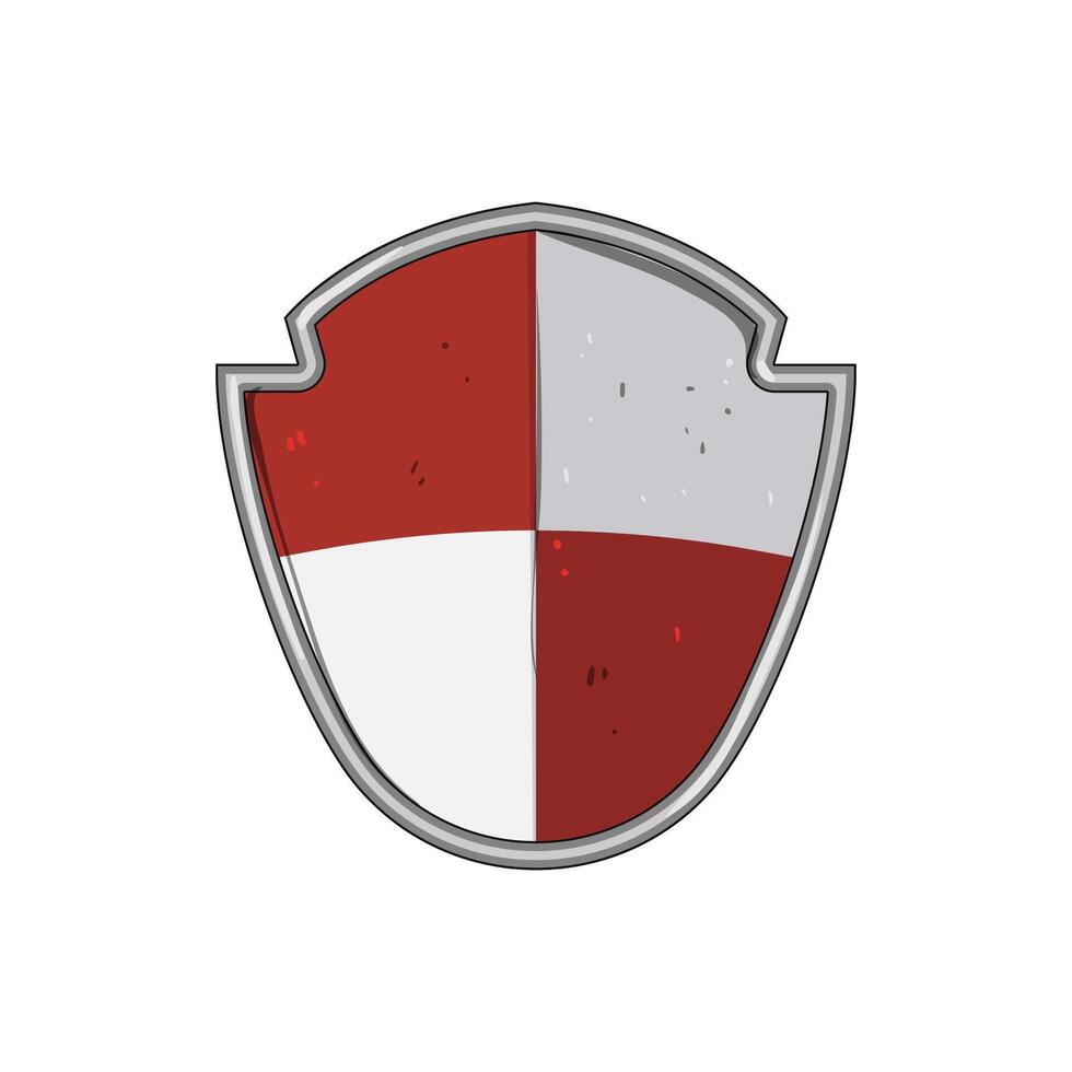 chivalry shield knight cartoon illustration vector
