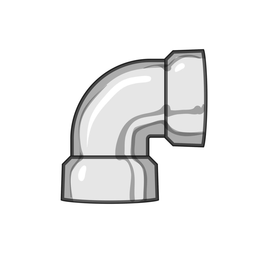 coupling pipe elbow cartoon illustration vector